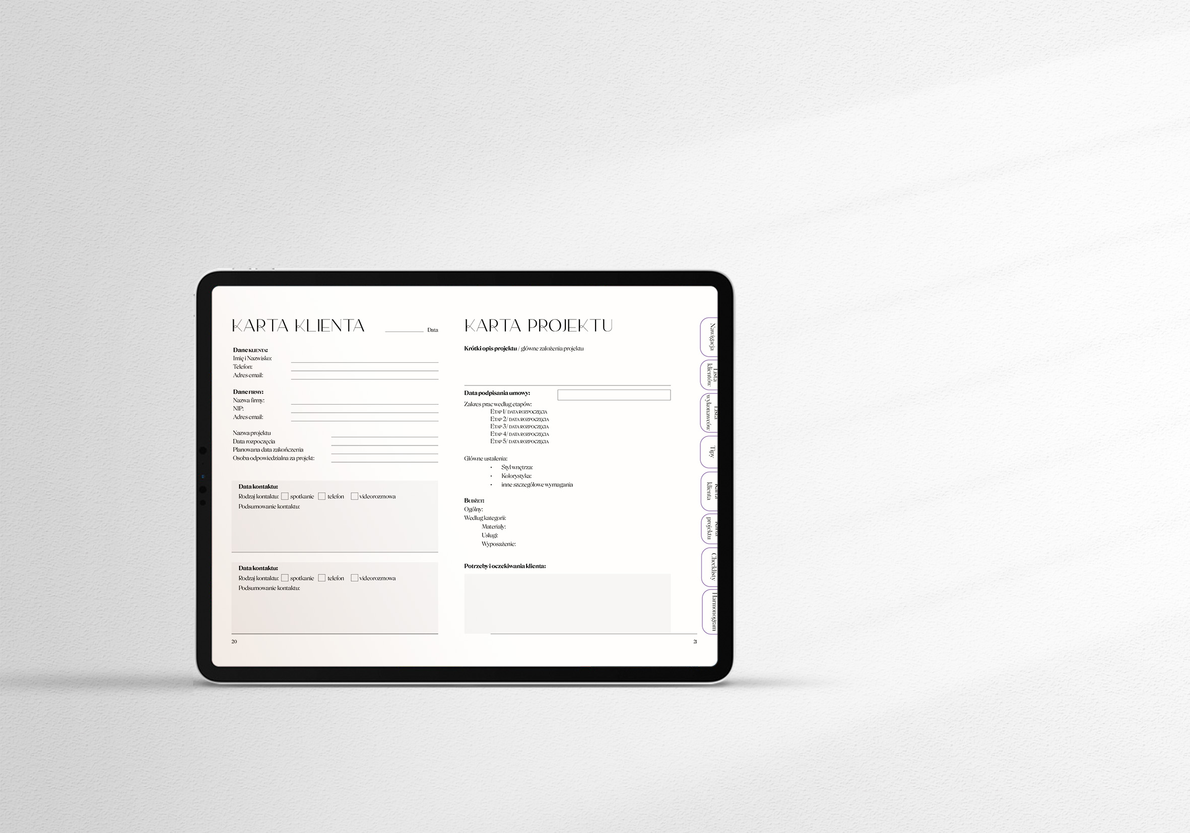 Cyfrowy Notes Moyego Klienta - Projektant wnętrz