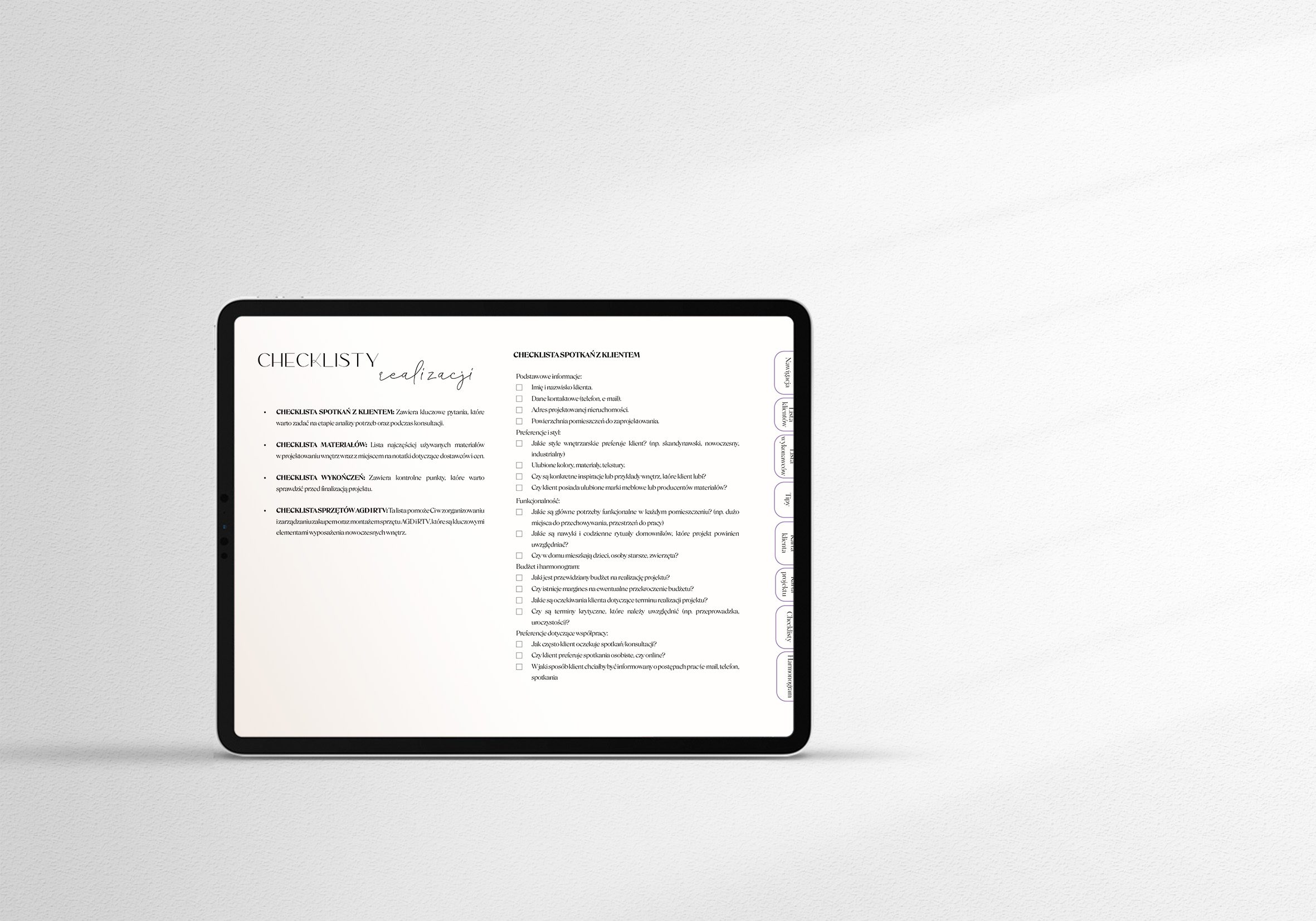 Cyfrowy Notes Moyego Klienta - Projektant wnętrz